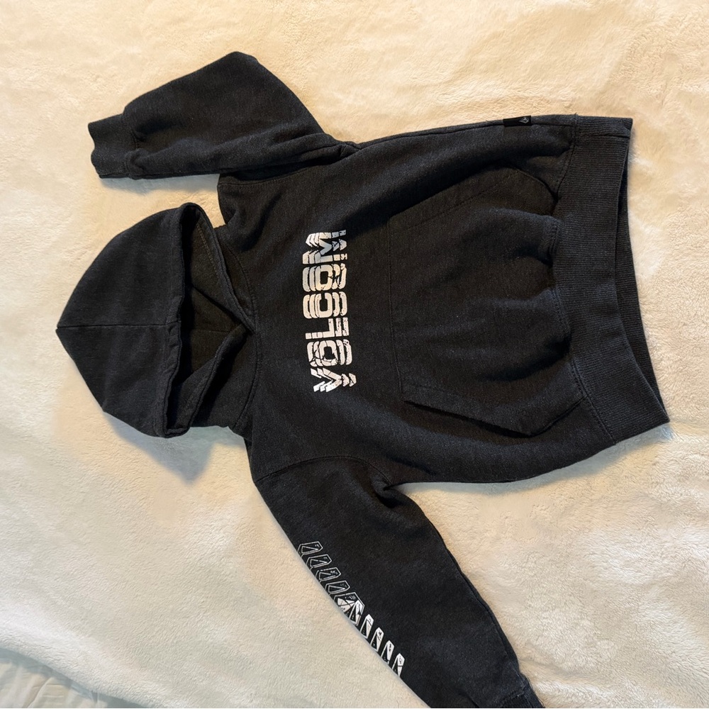 Volcom Charcoal Hoodie with White Logo